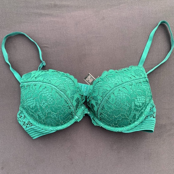 VICTORIA SECRET 34A Bombshell Laced Green Bra - Picture 1 of 11